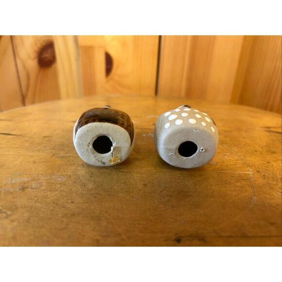 Vintage EMSON Stoneware OWLS Clay Painted Glazed Birds 1.5” Tall (5190) - Picture 6 of 6